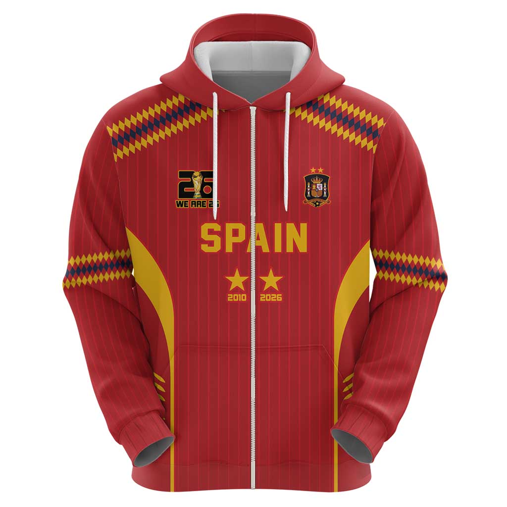 Custom Spain WC26 Future Champions Zip Hoodie Tiki Taka Football Era - Wonder Print Shop