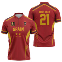 Custom Spain WC26 Future Champions Zipper Polo Shirt Tiki Taka Football Era - Wonder Print Shop