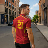 Custom Spain WC26 Future Champions Zipper Polo Shirt Tiki Taka Football Era - Wonder Print Shop
