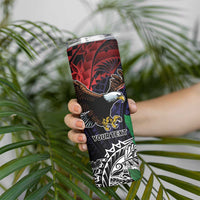 American Samoa Bald Eagle Personalized Skinny Tumbler Samoa Muamua Le Atua