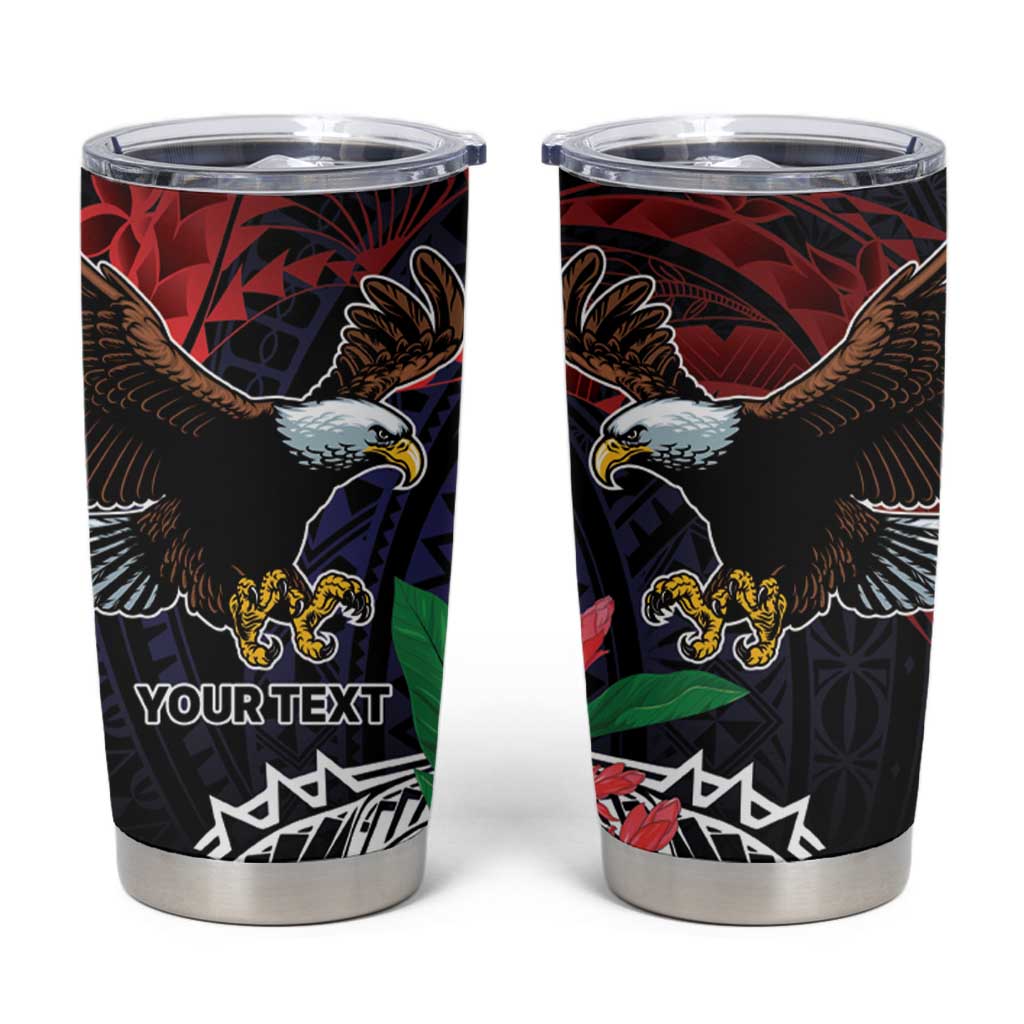 American Samoa Bald Eagle Personalized Tumbler Cup Samoa Muamua Le Atua