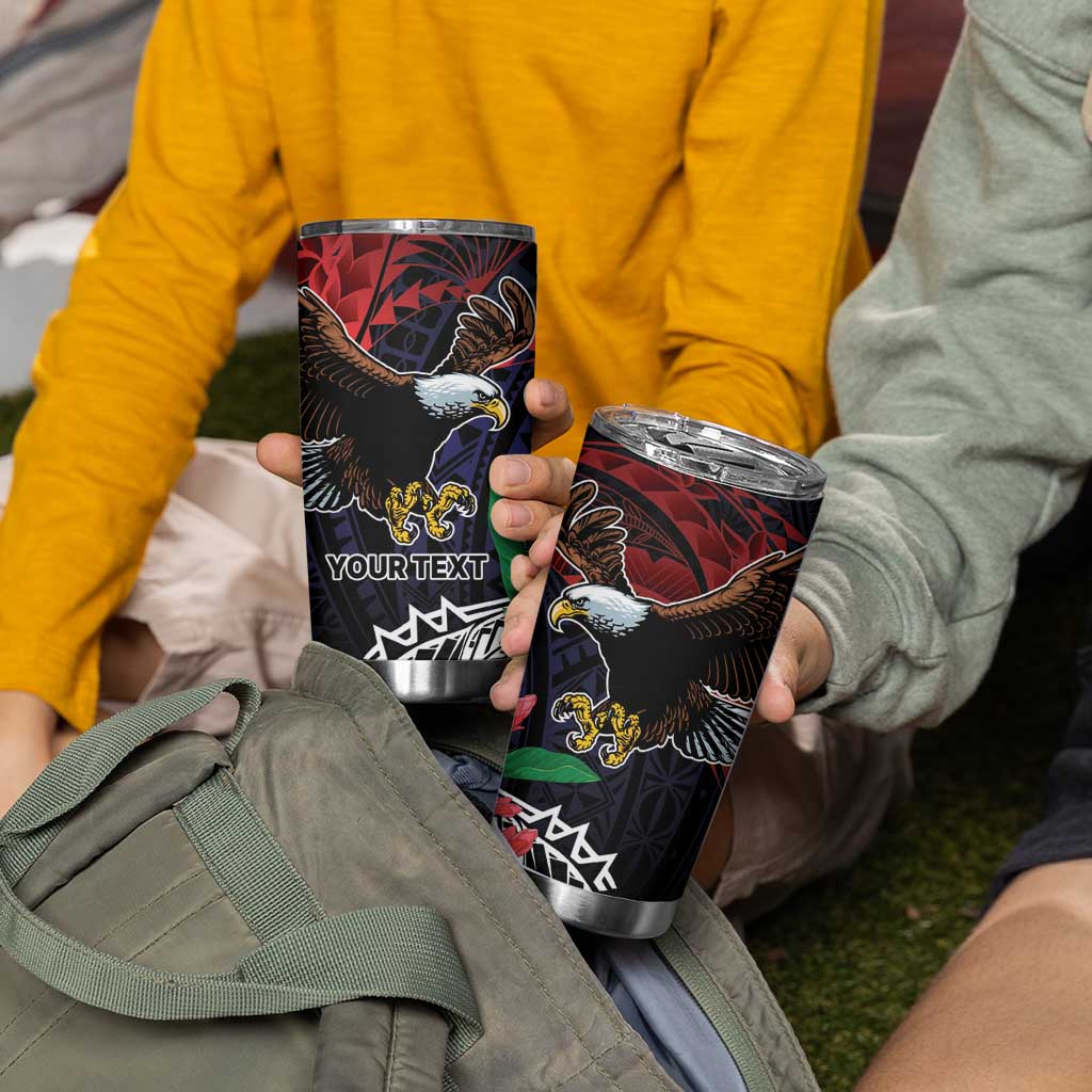American Samoa Bald Eagle Personalized Tumbler Cup Samoa Muamua Le Atua