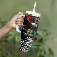 American Samoa Bald Eagle Personalized Tumbler With Handle Samoa Muamua Le Atua