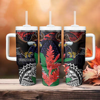 American Samoa Bald Eagle Personalized Tumbler With Handle Samoa Muamua Le Atua