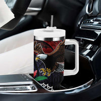 American Samoa Bald Eagle Personalized Tumbler With Handle Samoa Muamua Le Atua