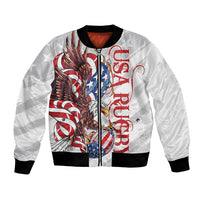 Personalized United States Rugby Bomber Jacket American Bald Eagle LT9 - Wonder Print Shop