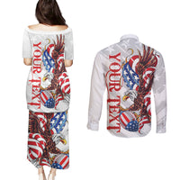 Personalized United States Rugby Couples Matching Puletasi and Long Sleeve Button Shirt American Bald Eagle LT9 - Wonder Print Shop