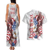 Personalized United States Rugby Couples Matching Tank Maxi Dress and Hawaiian Shirt American Bald Eagle LT9 - Wonder Print Shop