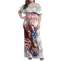 Personalized United States Rugby Family Matching Off Shoulder Maxi Dress and Hawaiian Shirt American Bald Eagle LT9 - Wonder Print Shop
