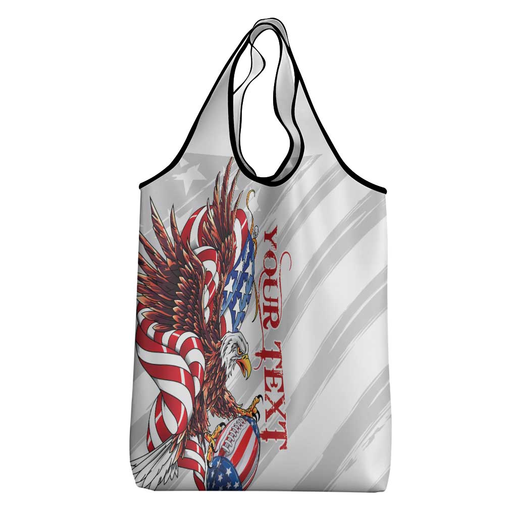 Personalized United States Rugby Grocery Bag American Bald Eagle