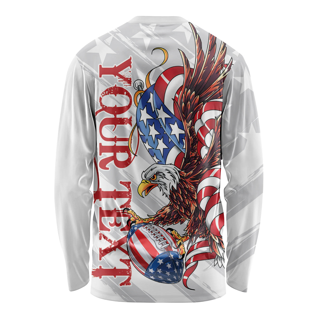 Personalized United States Rugby Long Sleeve Shirt American Bald Eagle - Wonder Print Shop