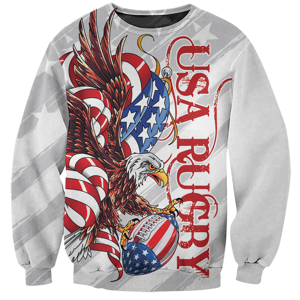 Personalized United States Rugby Sweatshirt American Bald Eagle - Wonder Print Shop