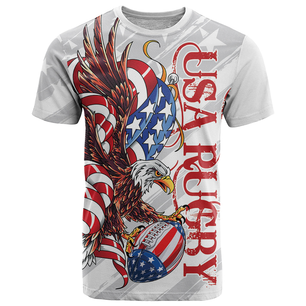 Personalized United States Rugby T Shirt American Bald Eagle - Wonder Print Shop