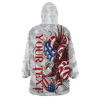 Personalized United States Rugby Wearable Blanket Hoodie American Bald Eagle - Wonder Print Shop