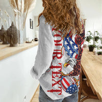 Personalized United States Rugby Women Casual Shirt American Bald Eagle - Wonder Print Shop