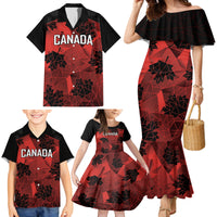 Custom Canada Rugby Family Matching Mermaid Dress and Hawaiian Shirt Maple Leaf With Sporty Style LT9 - Wonder Print Shop