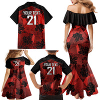 Custom Canada Rugby Family Matching Mermaid Dress and Hawaiian Shirt Maple Leaf With Sporty Style LT9 - Wonder Print Shop