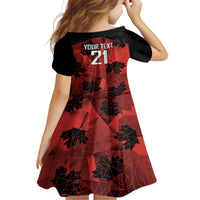 Custom Canada Rugby Family Matching Off The Shoulder Long Sleeve Dress and Hawaiian Shirt Maple Leaf With Sporty Style - Wonder Print Shop