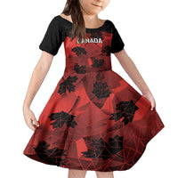 Custom Canada Rugby Family Matching Off Shoulder Maxi Dress and Hawaiian Shirt Maple Leaf With Sporty Style LT9 - Wonder Print Shop