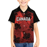 Custom Canada Rugby Family Matching Off Shoulder Short Dress and Hawaiian Shirt Maple Leaf With Sporty Style LT9 - Wonder Print Shop