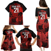 Custom Canada Rugby Family Matching Puletasi and Hawaiian Shirt Maple Leaf With Sporty Style - Wonder Print Shop