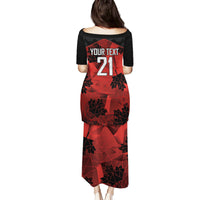 Custom Canada Rugby Family Matching Puletasi and Hawaiian Shirt Maple Leaf With Sporty Style - Wonder Print Shop