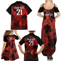 Custom Canada Rugby Family Matching Summer Maxi Dress and Hawaiian Shirt Maple Leaf With Sporty Style - Wonder Print Shop