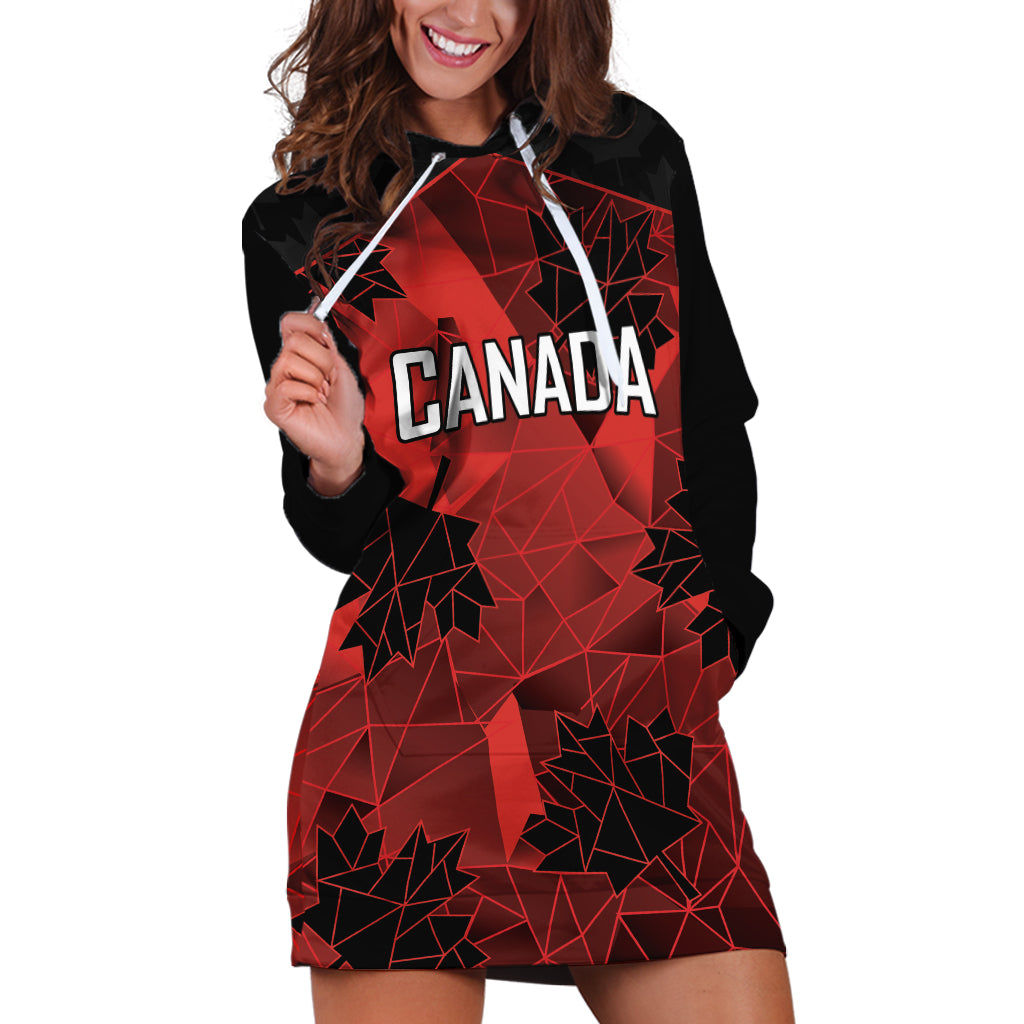 Custom Canada Rugby Hoodie Dress Maple Leaf With Sporty Style