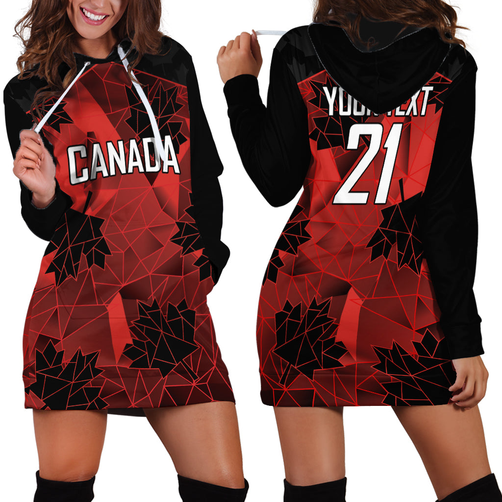 Custom Canada Rugby Hoodie Dress Maple Leaf With Sporty Style - Wonder Print Shop