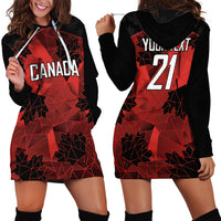 Custom Canada Rugby Hoodie Dress Maple Leaf With Sporty Style - Wonder Print Shop