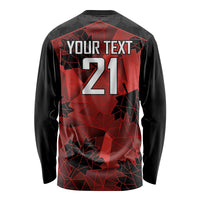 Custom Canada Rugby Long Sleeve Shirt Maple Leaf With Sporty Style - Wonder Print Shop
