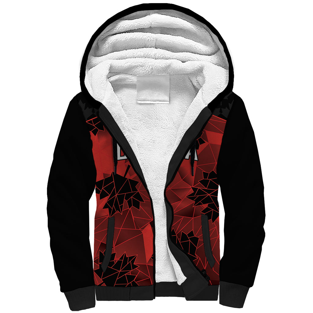Custom Canada Rugby Sherpa Hoodie Maple Leaf With Sporty Style - Wonder Print Shop