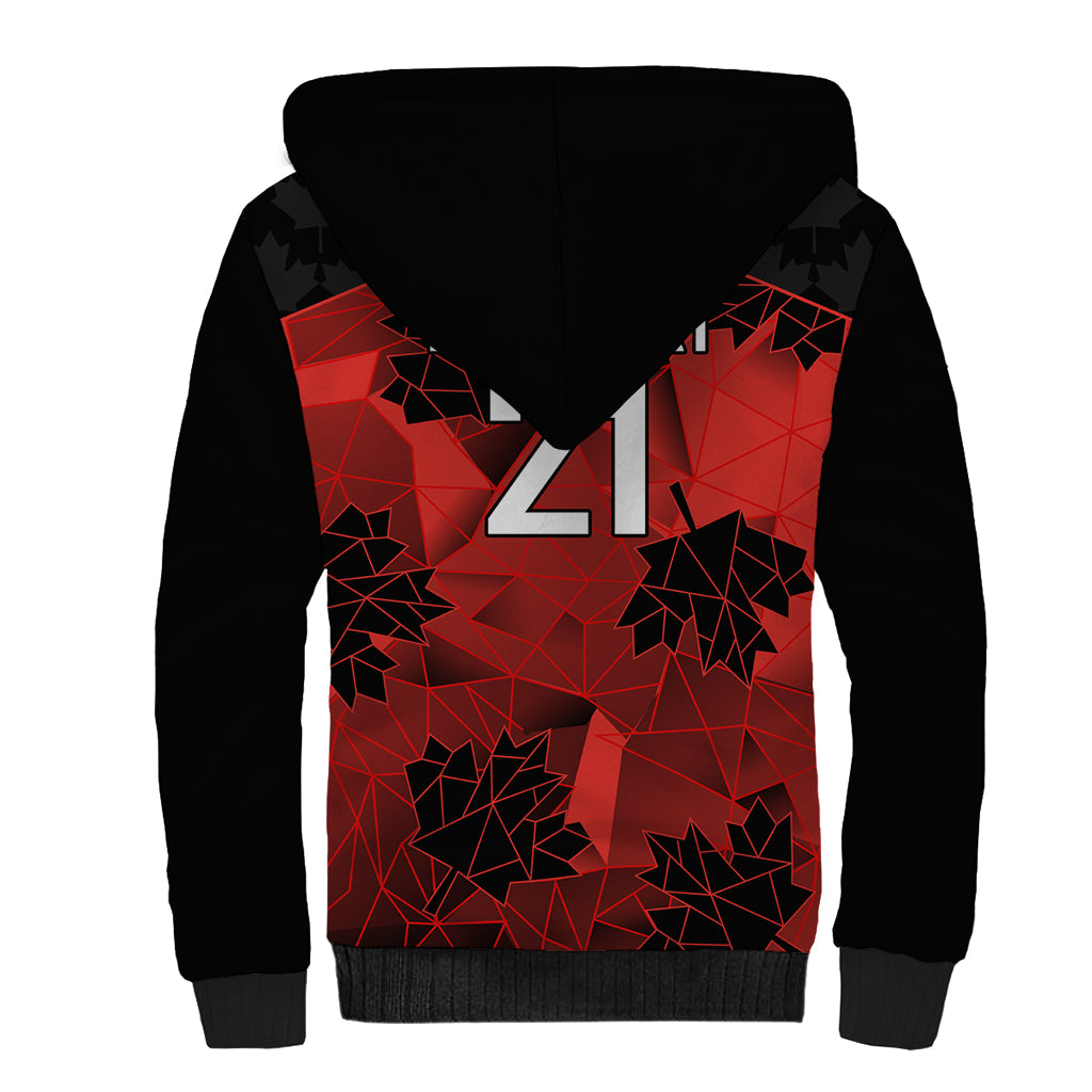 Custom Canada Rugby Sherpa Hoodie Maple Leaf With Sporty Style - Wonder Print Shop