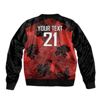 Custom Canada Rugby Sleeve Zip Bomber Jacket Maple Leaf With Sporty Style - Wonder Print Shop