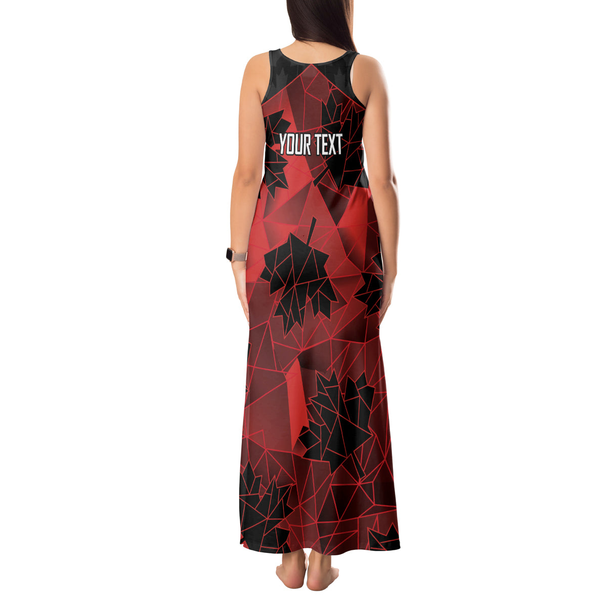 Custom Canada Rugby Tank Maxi Dress Maple Leaf With Sporty Style - Wonder Print Shop