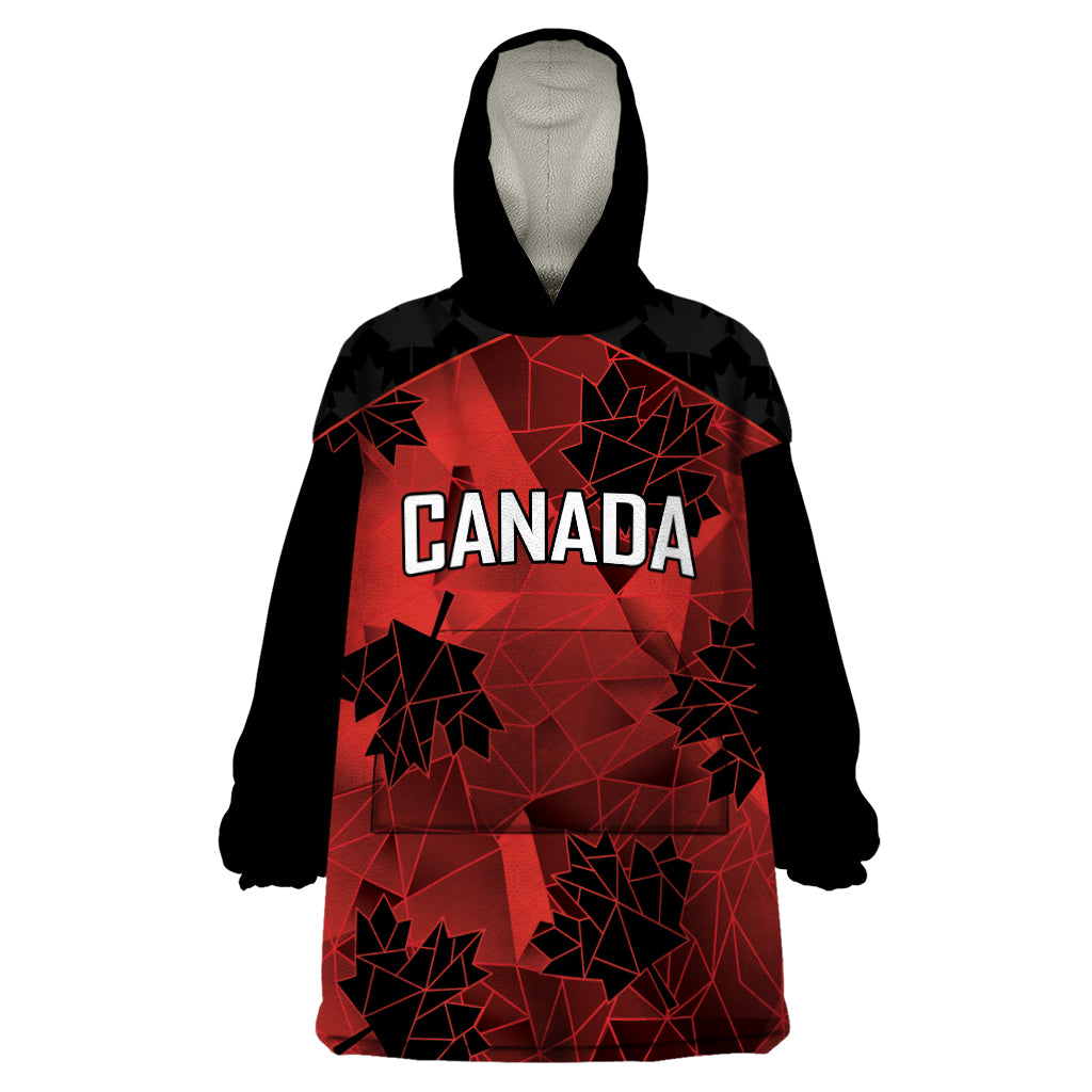 Custom Canada Rugby Wearable Blanket Hoodie Maple Leaf With Sporty Style
