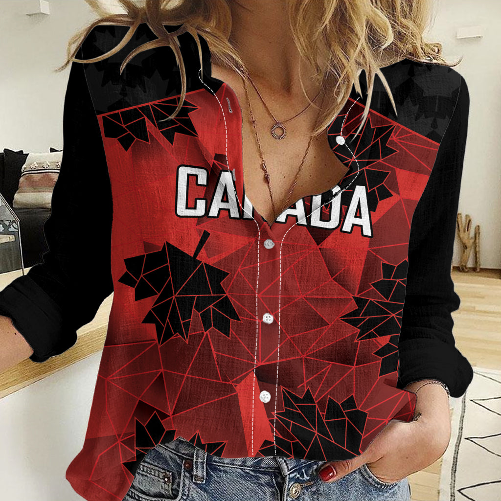 Custom Canada Rugby Women Casual Shirt Maple Leaf With Sporty Style - Wonder Print Shop