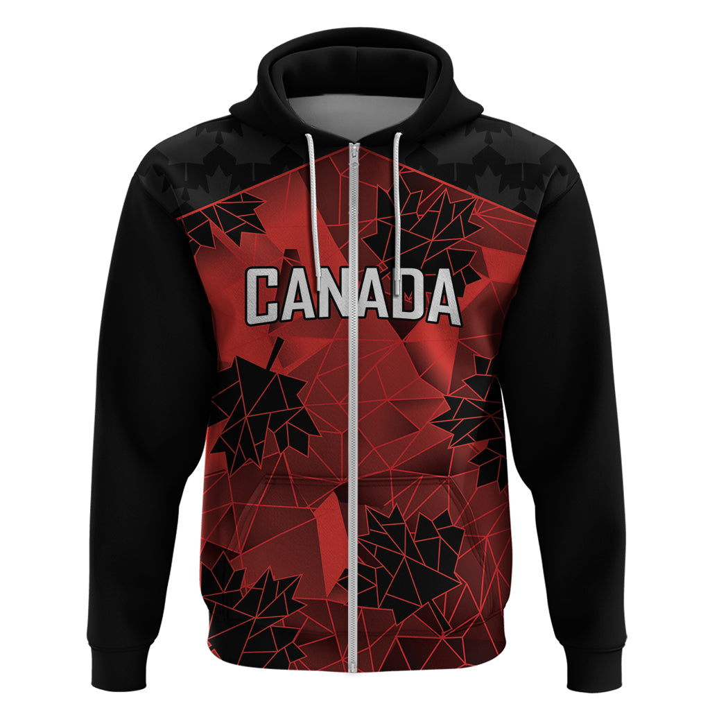 Custom Canada Rugby Zip Hoodie Maple Leaf With Sporty Style - Wonder Print Shop