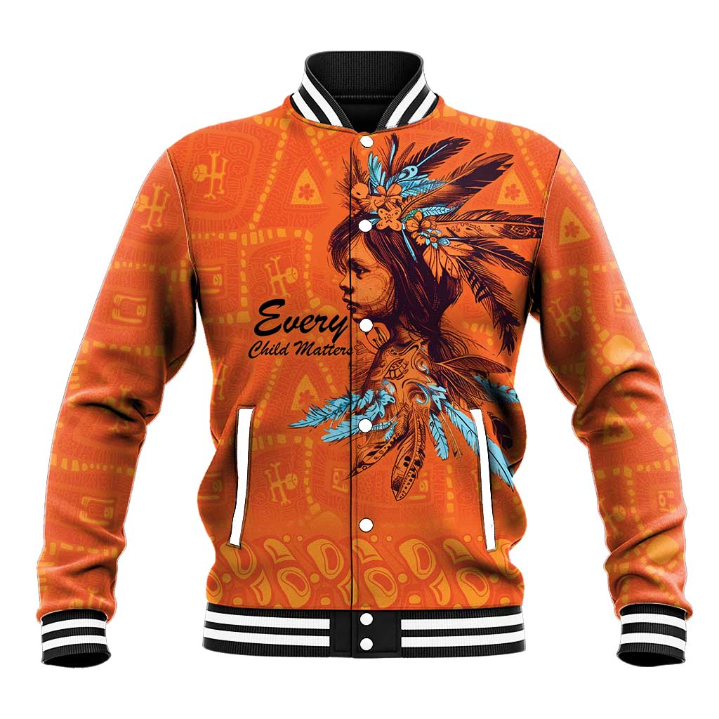 Awareness for Indigenous Orange Day Baseball Jacket Canadian Indigenous Art - Wonder Print Shop