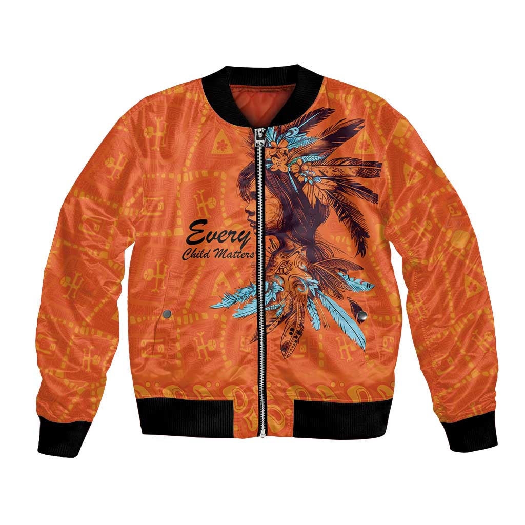 Awareness for Indigenous Orange Day Bomber Jacket Canadian Indigenous Art - Wonder Print Shop