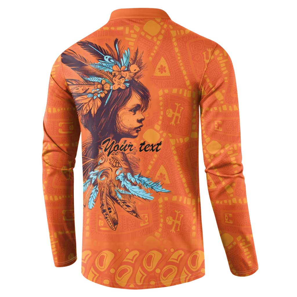 Awareness for Indigenous Orange Day Button Sweatshirt Canadian Indigenous Art - Wonder Print Shop