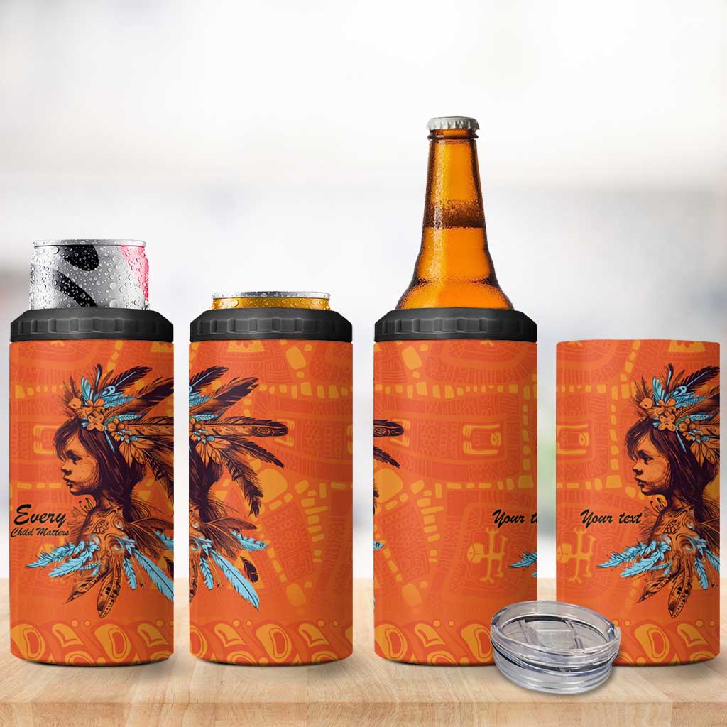 Awareness for Indigenous Orange Day 4 in 1 Can Cooler Tumbler Canadian Indigenous Art - Wonder Print Shop
