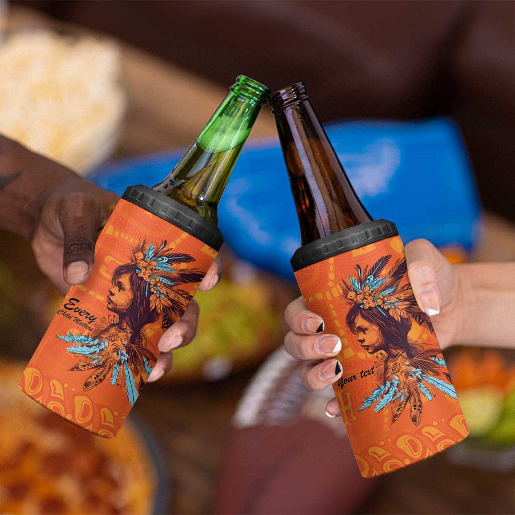 Awareness for Indigenous Orange Day 4 in 1 Can Cooler Tumbler Canadian Indigenous Art - Wonder Print Shop