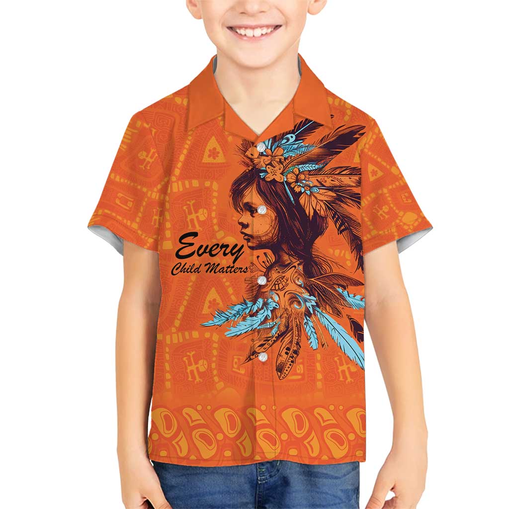 Awareness for Indigenous Orange Day Family Matching Off Shoulder Maxi Dress and Hawaiian Shirt Canadian Indigenous Art - Wonder Print Shop