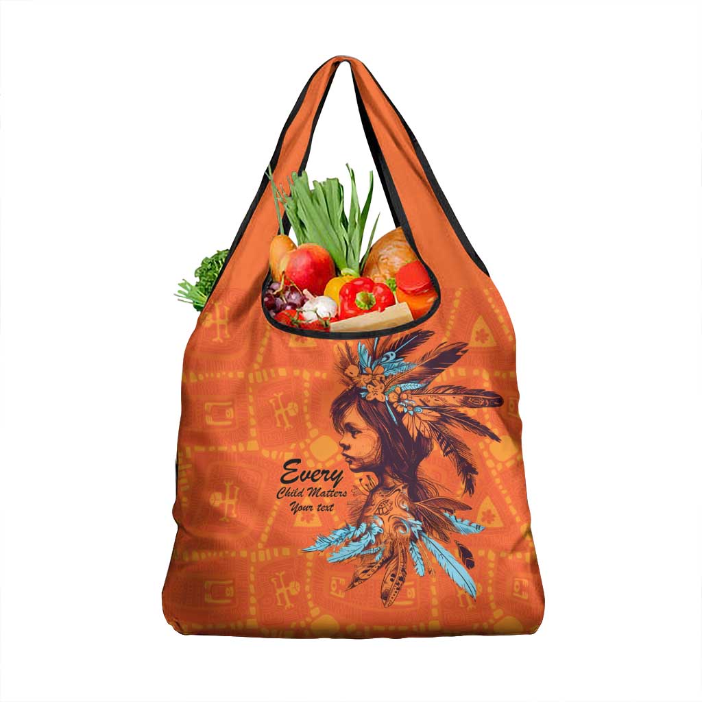 Awareness for Indigenous Orange Day Grocery Bag Canadian Indigenous Art - Wonder Print Shop