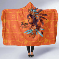 Awareness for Indigenous Orange Day Hooded Blanket Canadian Indigenous Art - Wonder Print Shop
