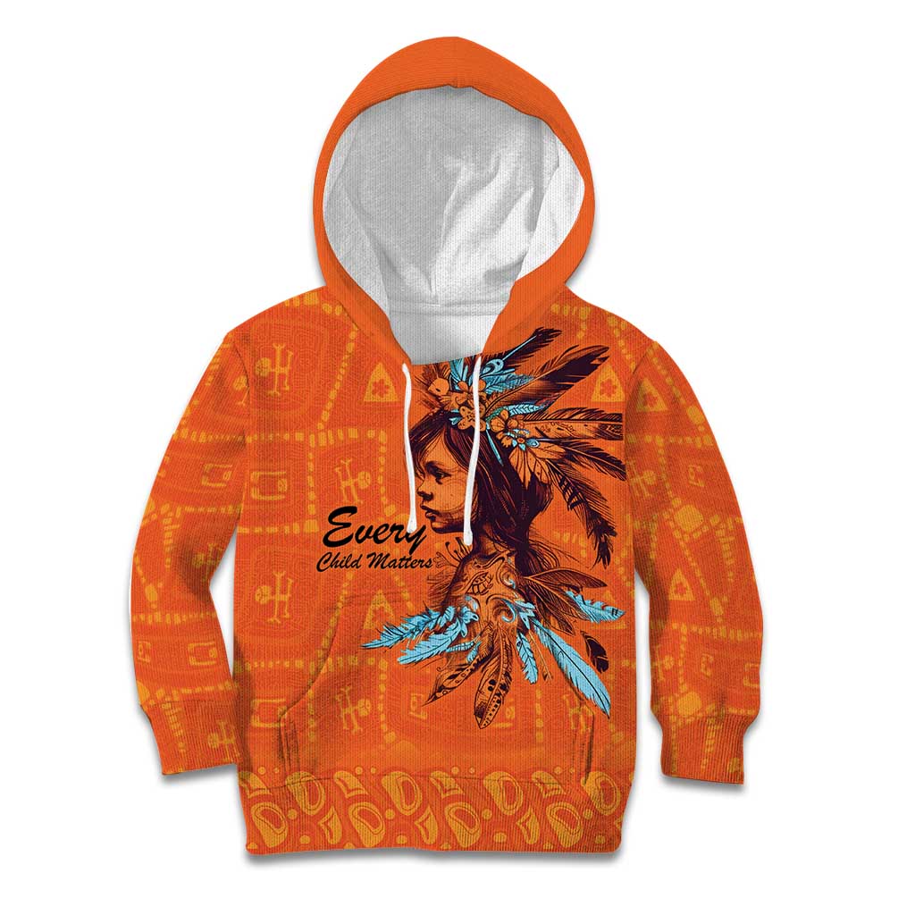 Awareness for Indigenous Orange Day Kid Hoodie Canadian Indigenous Art - Wonder Print Shop