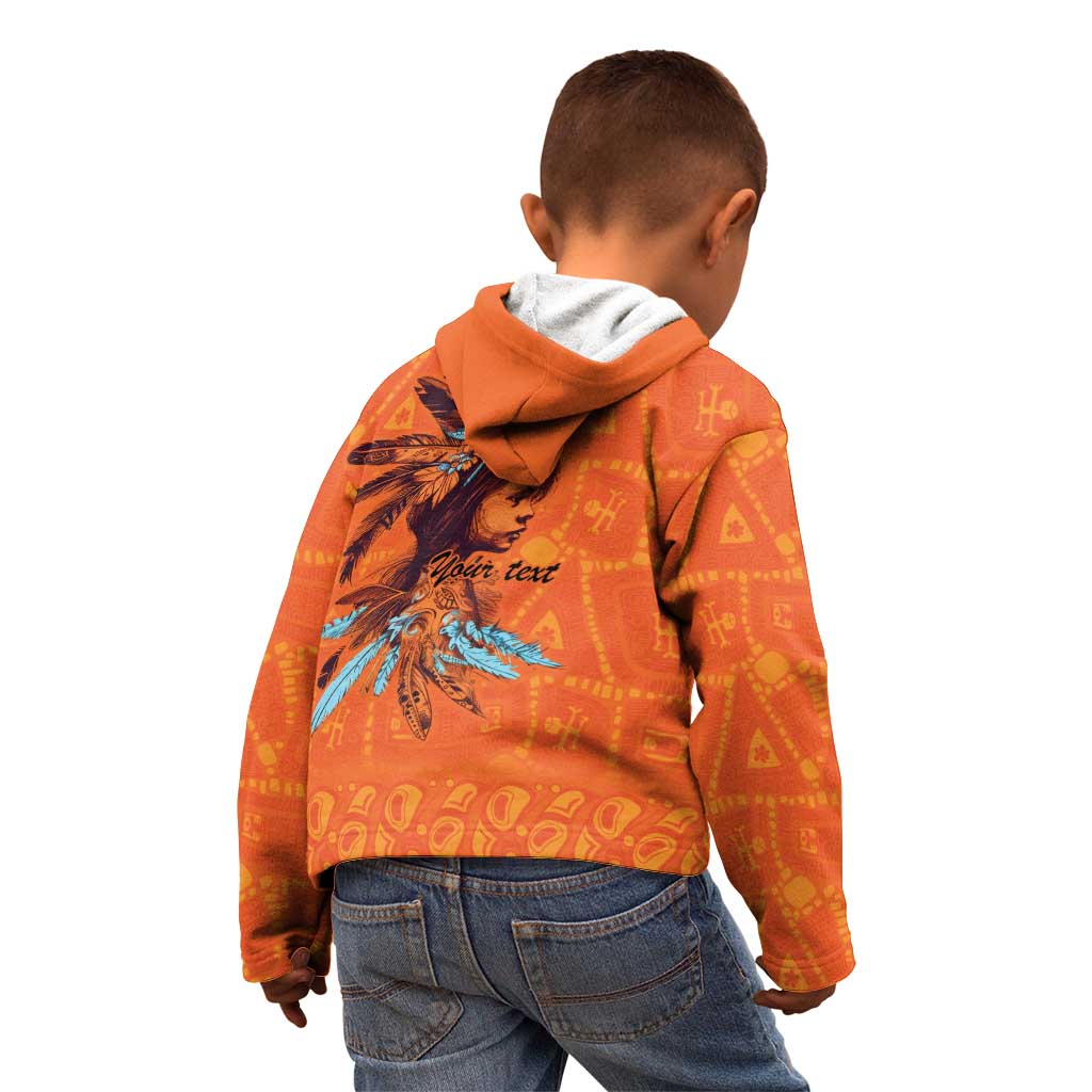 Awareness for Indigenous Orange Day Kid Hoodie Canadian Indigenous Art - Wonder Print Shop
