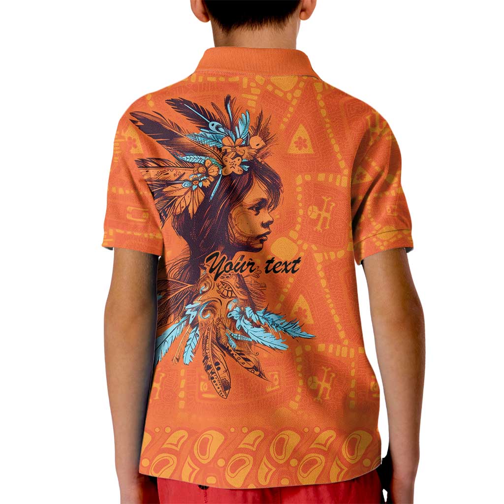 Awareness for Indigenous Orange Day Kid Polo Shirt Canadian Indigenous Art - Wonder Print Shop