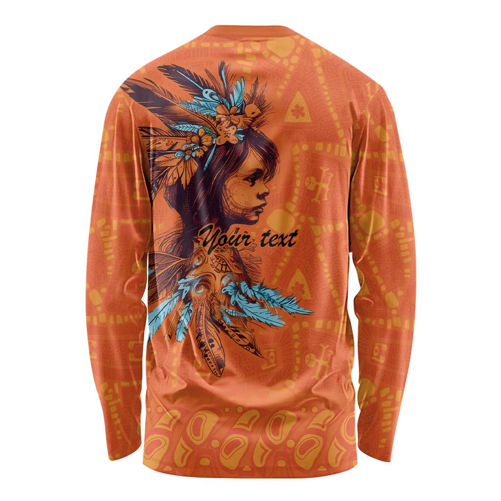 Awareness for Indigenous Orange Day Long Sleeve Shirt Canadian Indigenous Art - Wonder Print Shop